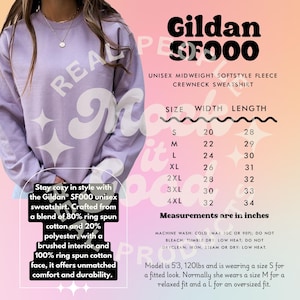 Gildan SF000 Size Chart Gildan Size Chart SF000 Sweatshirt Size Chart Gildan Size Charts Mockup SF000 Comfort Sweatshirts Size Charts