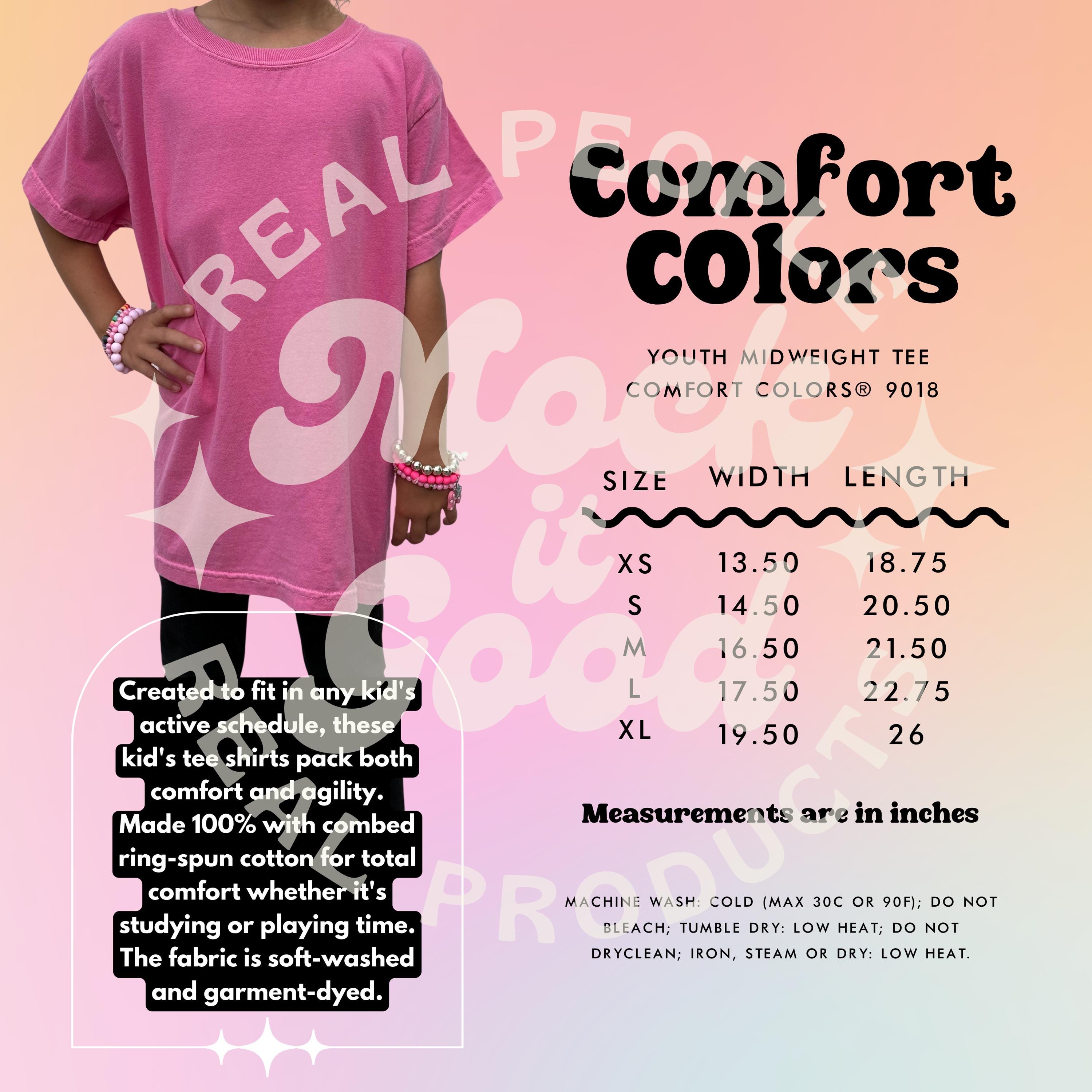Comfort Colors 9018 Size Chart Youth Size Chart 9018 Youth Size Chart