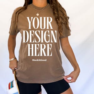 Comfort Colors Espresso C1717 T-Shirt Mockup Comfort Colors Brown Shirt Mockup C1717 Back Comfort Colors Mockups POD Mockups Printful Mockup