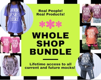 Whole Shop Bundle Lifetime Access to All Mockups Comfort Colors Bella Canvas Gildan Real People Mockups Mens Mockups Kids Mocks Entire Shop