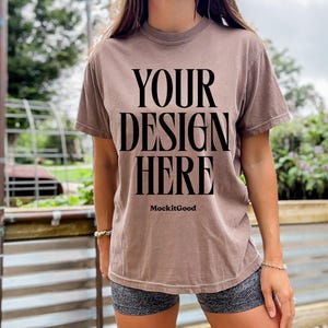 Comfort Colors Espresso C1717 T-Shirt Mockup Comfort Colors Brown Shirt Mockup C1717 Back Comfort Colors Mockups POD Mockups Printful Mockup