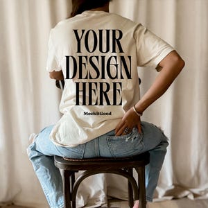 Maqueta de camiseta Comfort Colors 1717 Marfil Maqueta de camiseta Comfort Colors Marfil C1717 Maquetas de Comfort Colors Maquetas POD Maqueta Printful