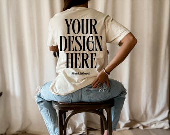 Maqueta de camiseta Comfort Colors 1717 Marfil Maqueta de camiseta Comfort Colors Marfil C1717 Maquetas de Comfort Colors Maquetas POD Maqueta Printful
