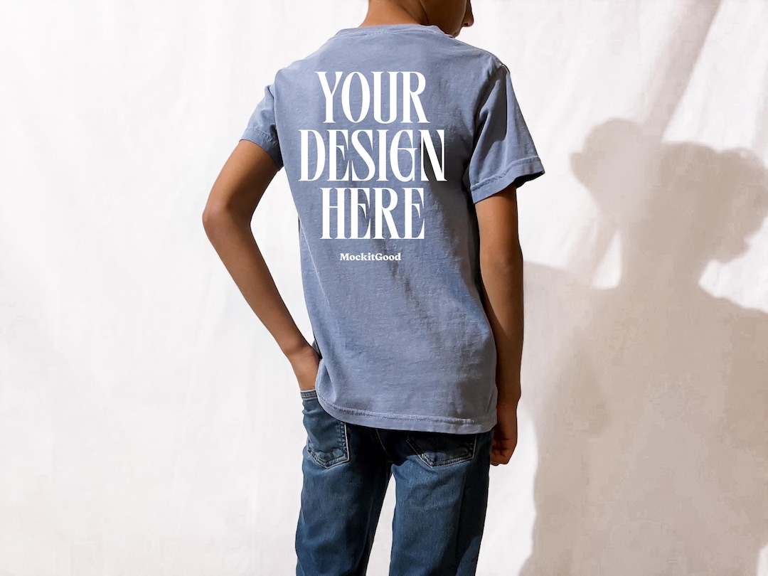 Comfort Colors Youth Ringspun T-Shirt - Lagoon Blue, Size XL, 100% Cotton, Garment Dyed