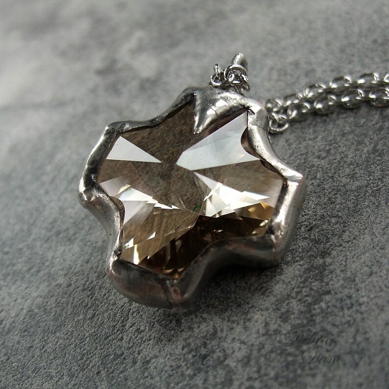 Cross Necklace Swarovski Cross Necklace Rustic Cross Etsy