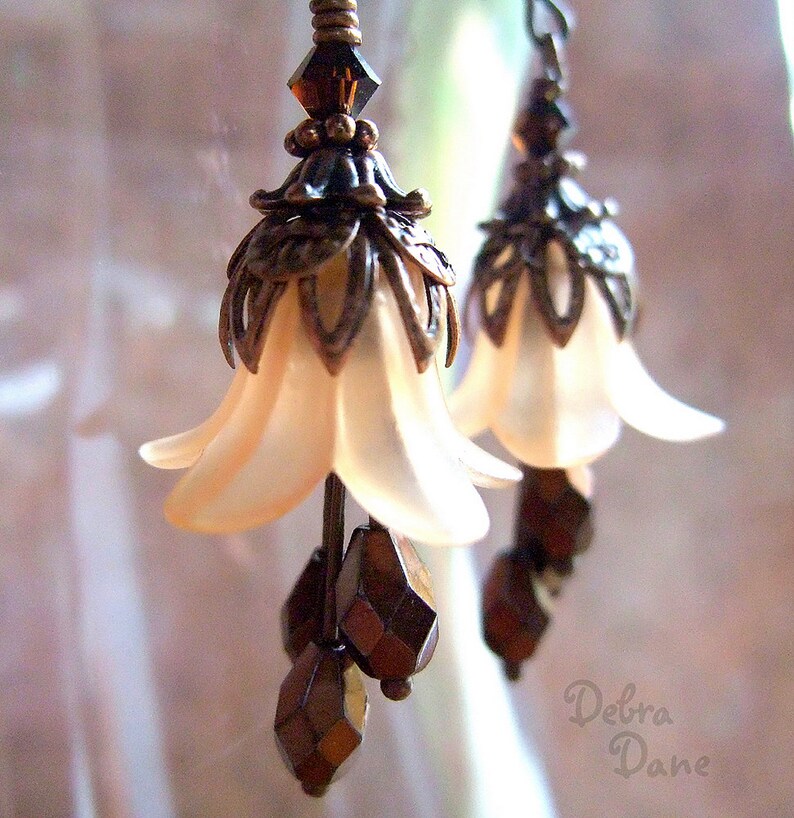 Copper Flower Earrings Fall Fashion Accessory Etsy
