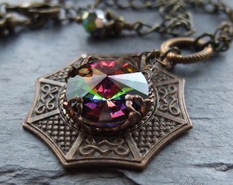 Swarovski Crystal Pendant Vitrail Prism Kaleidoscopic Asian Pendant