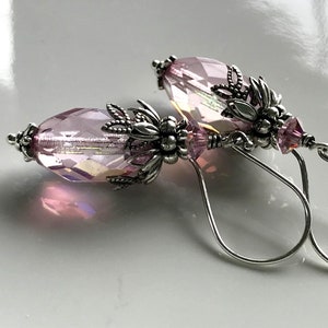 Rosebud Earrings, Pink Victorian Rosebuds, Mother's Day Gift, Gift for Gardener, Vintage Style Earrings image 1