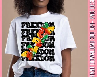 Juneteenth Freedom Design: Melanin Woman PNG (Digital Download)