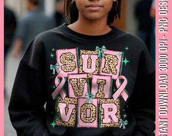 Breast Cancer Survivor PNG Design (Digital Download)