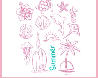 Vibras de verano PNG: Diseño de sublimación retro preppy (descarga digital)