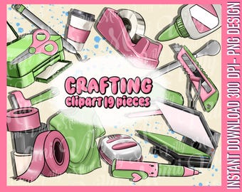 クラフトクリップアートPNG：中小企業向けデザイン（デジタルダウンロード）
