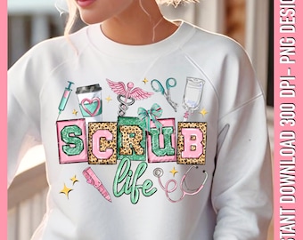 Scrub life png, Coquette shirt design png, Nurse life png, Nursing png, CNA png, sublimate designs download