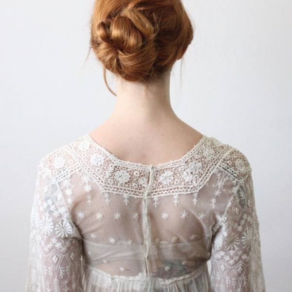 antique dress -  1910's lace wedding dress