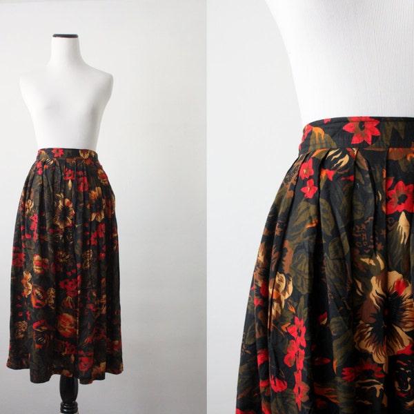 vintage harvest floral skirt