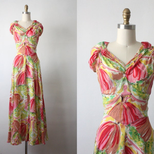 la sylphide gown / 30s gown / ballerina print gown