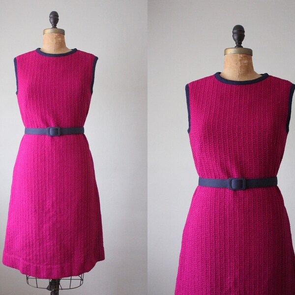 1960's plum shift dress