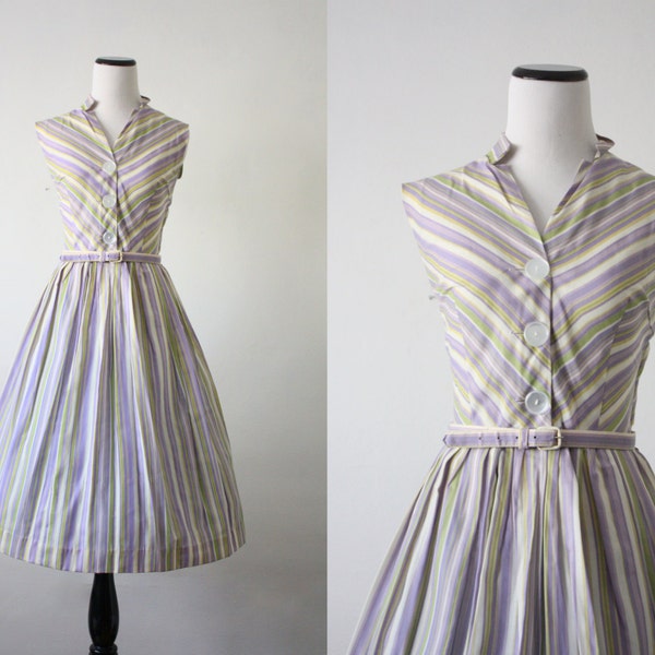 1950's chevron stripe sundress