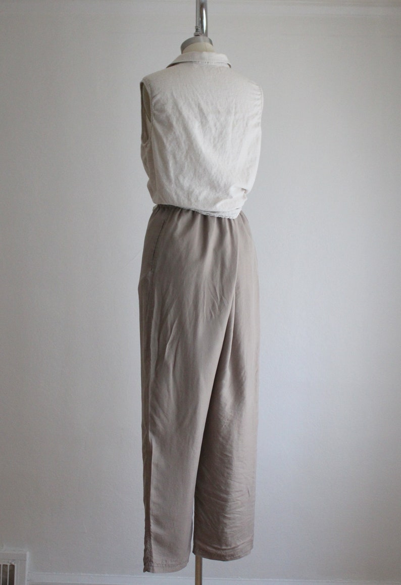 oyster silk trousers