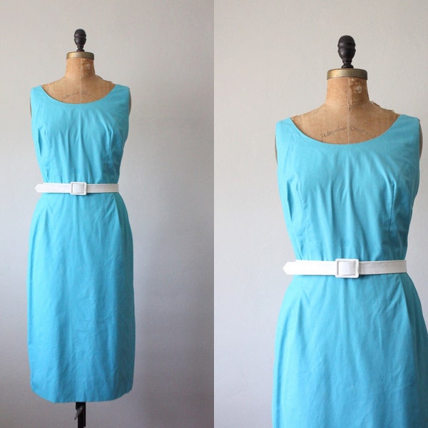 1950's teal wiggle dress