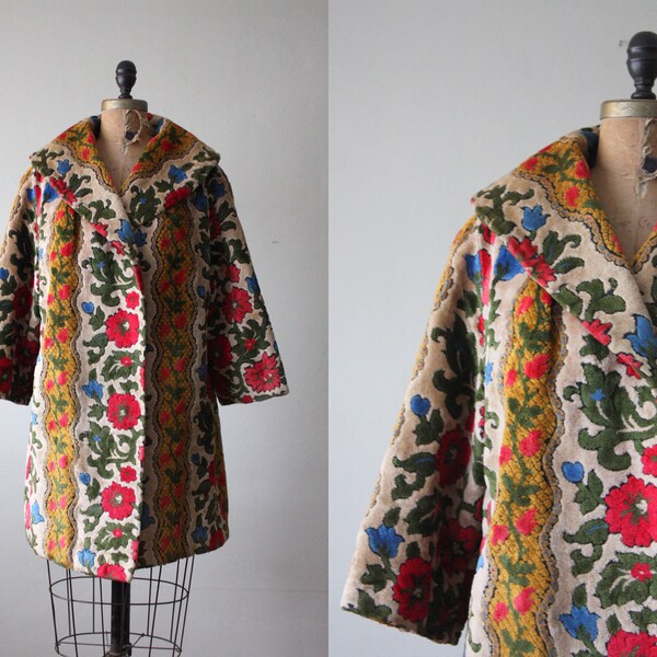 1960's floral tapestry coat