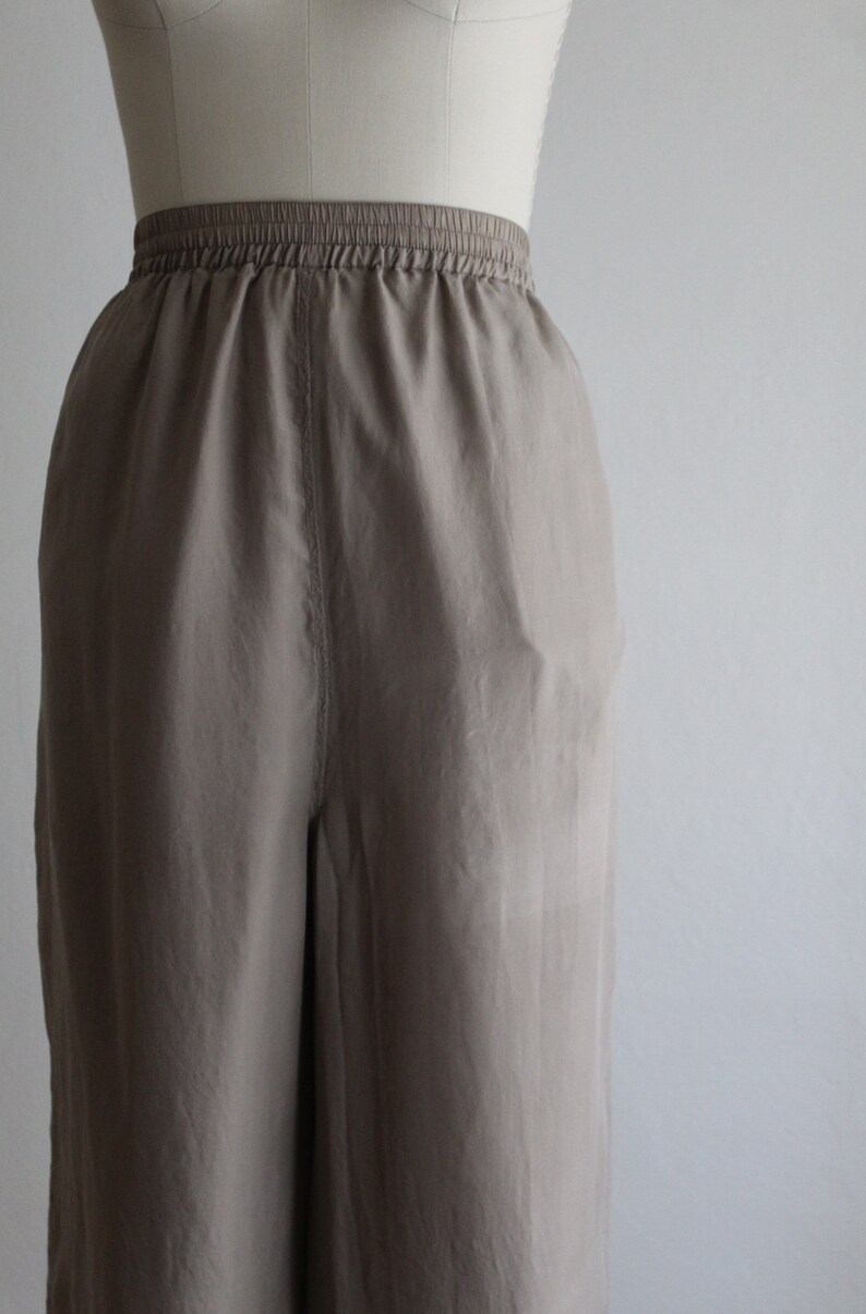 oyster silk trousers