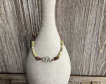 Rattlesnake Czech Picasso Beaded Leather Adjustable Bracelet