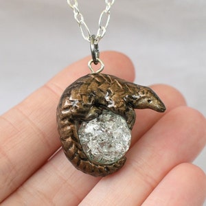 Pangolin Necklace with Custom Color Gem