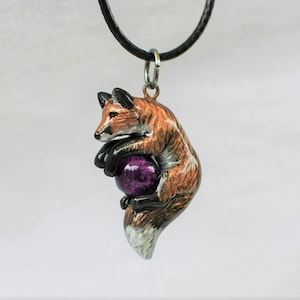 Dainty Red Fox Necklace Pendant Charm