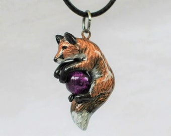 Dainty Red Fox Necklace Pendant Charm