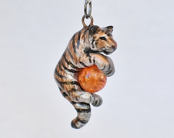 Tiger Necklace with Custom Color Gem