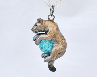 Lioness Necklace with Custom Color Gem