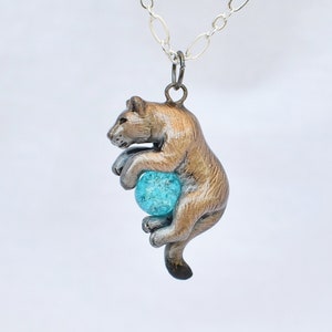 Lioness Necklace with Custom Color Gem