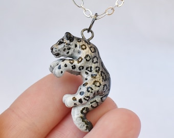 Snow Leopard Necklace Pendant Charm