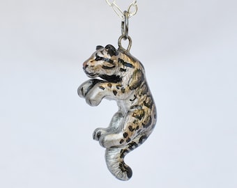 Clouded Leopard Necklace Pendant Charm