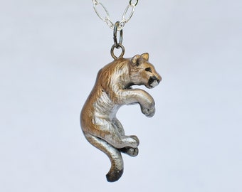 Cougar Necklace Mountain Lion Pendant Puma Charm