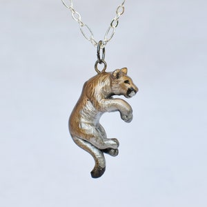 Cougar Necklace Mountain Lion Pendant Puma Charm