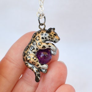 Jaguar Necklace with Custom Color Gem