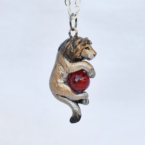 Lion Necklace with Custom Color Gem
