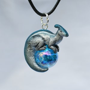 Blue Parasaurolophus Necklace with Custom Color Gem