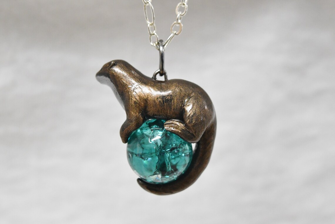 Otter Necklace Pendant Polymer Clay Etsy