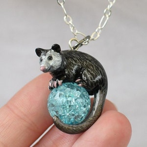 Opossum Necklace with Custom Color Gem
