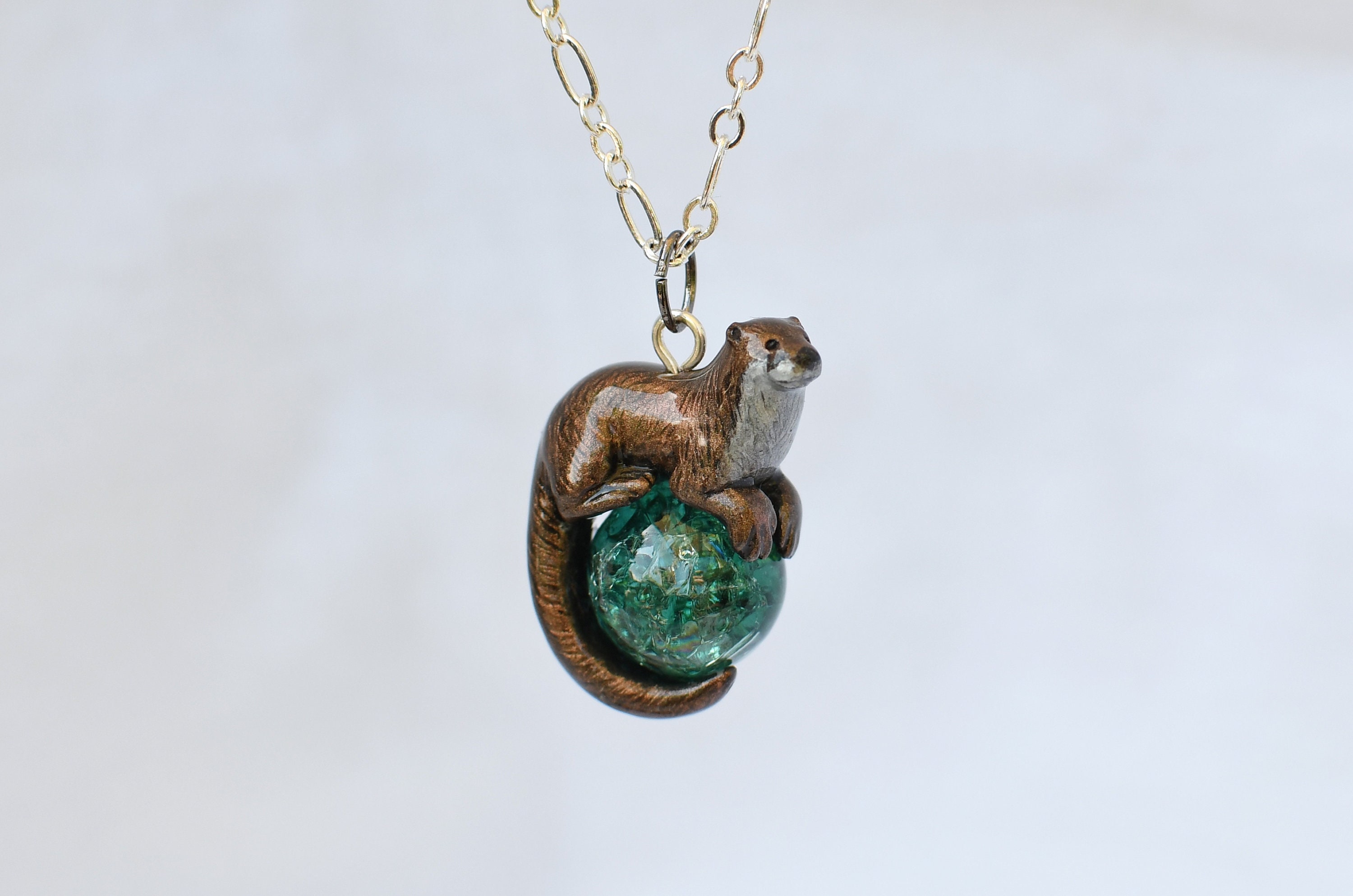 Otter Necklace Pendant Polymer Clay - Etsy UK