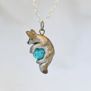 Fennec Fox Necklace With Custom Color Gem - Etsy