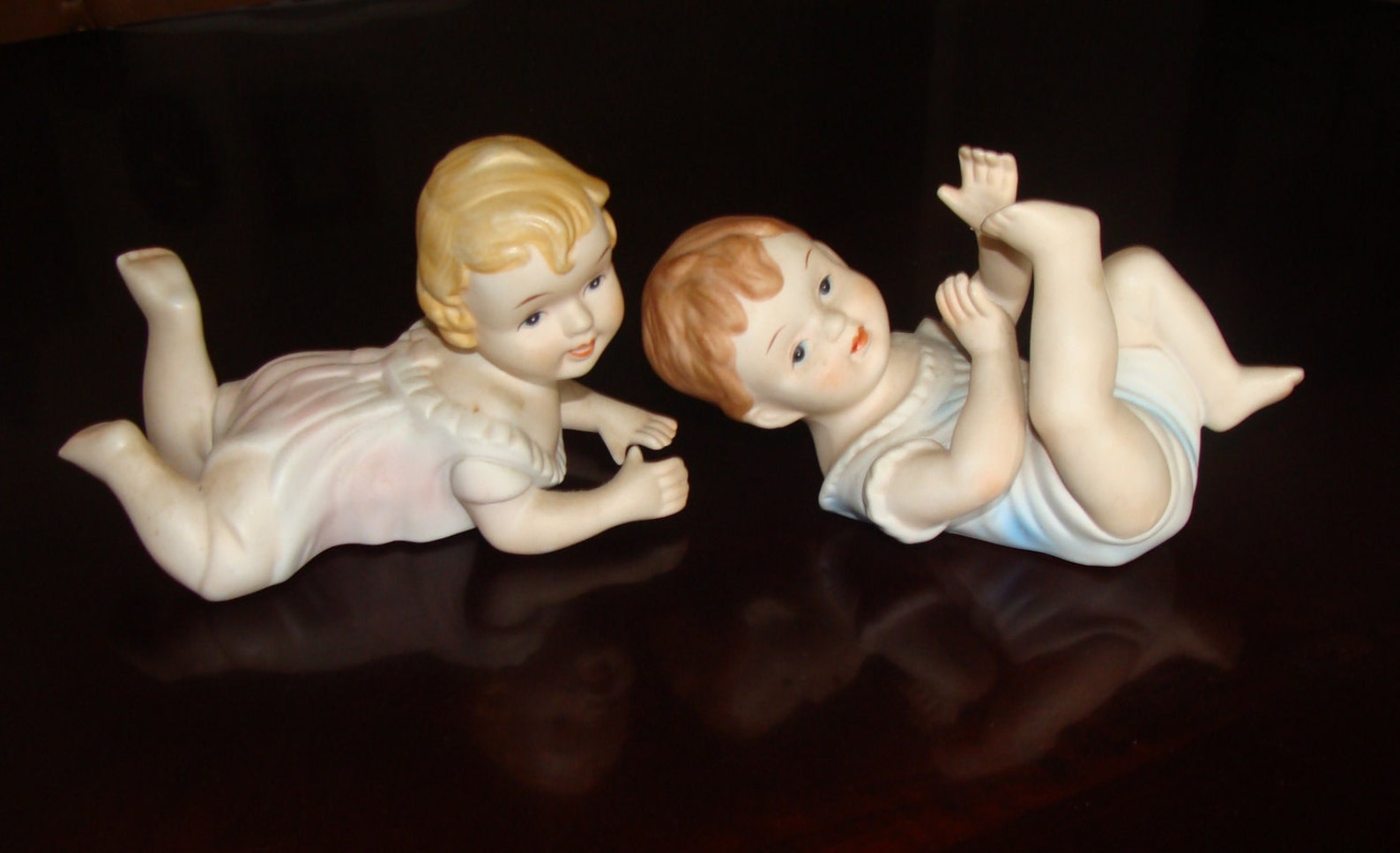 Vintage Piano Baby Porcelain Figurine Boy and Girl Figurines Etsy