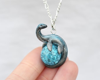 Plesiosaurus Necklace with Custom Color Gem