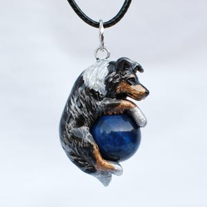 Halsband med blå merle, grov collie eller shetland sheepdog, anpassningsbar färg, stenpärla