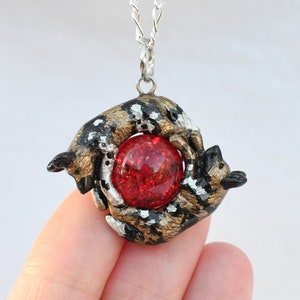African Wild Dog Necklace with Custom Color Gem