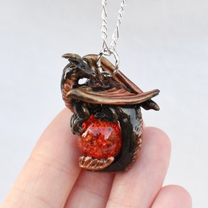 Ember Dragon Necklace with Custom Color Gem