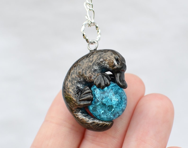 Platypus Necklace With Custom Color Gem Etsy Ireland